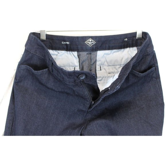 St. John's Bay Capri Jeans Women 10 Blue Denim High Rise Stretch Dark Wash - Picture 12 of 12